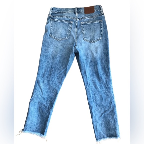 J. Crew | Women’s blue denim slim raw hem, ripped knee jeans, size 26 - Picture 5 of 15